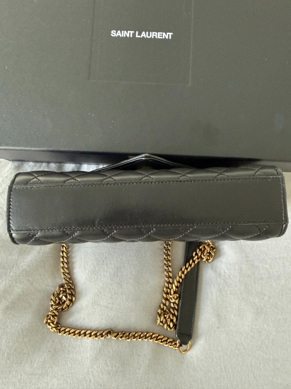YSL Envelope Bag, Small — Black Matelassé Lambskin - Picture 5 of 6